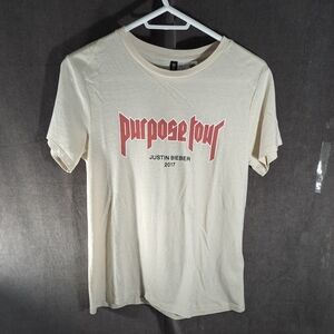 Justin Bieber Purpose Tour 2017 My Momma Don't Like You Tan Graphic Tee VG+ S